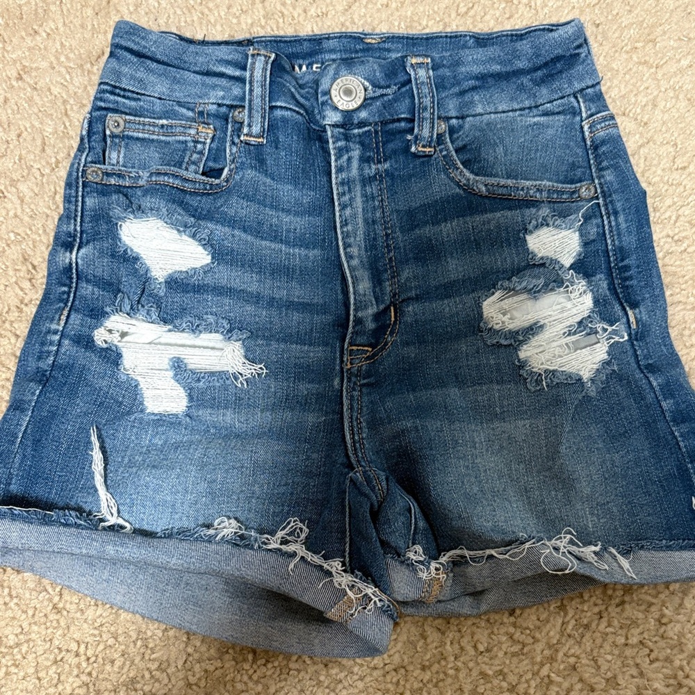 American Eagle Outfitters Distressed Blue Jean Shorts